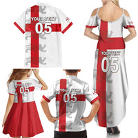Custom England Rugby Family Matching Summer Maxi Dress and Hawaiian Shirt Vintage Style