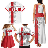 Custom England Rugby Family Matching Tank Maxi Dress and Hawaiian Shirt Vintage Style