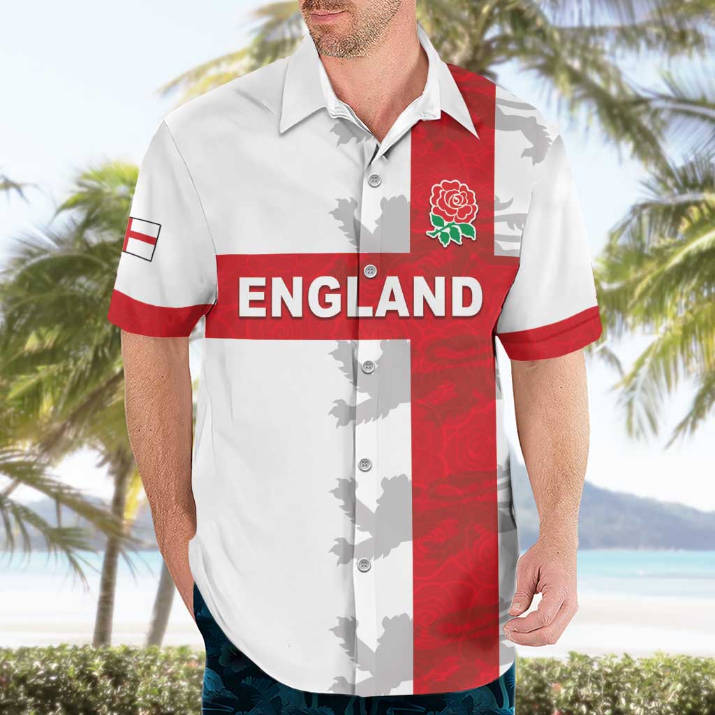 Custom England Rugby Hawaiian Shirt Vintage Style
