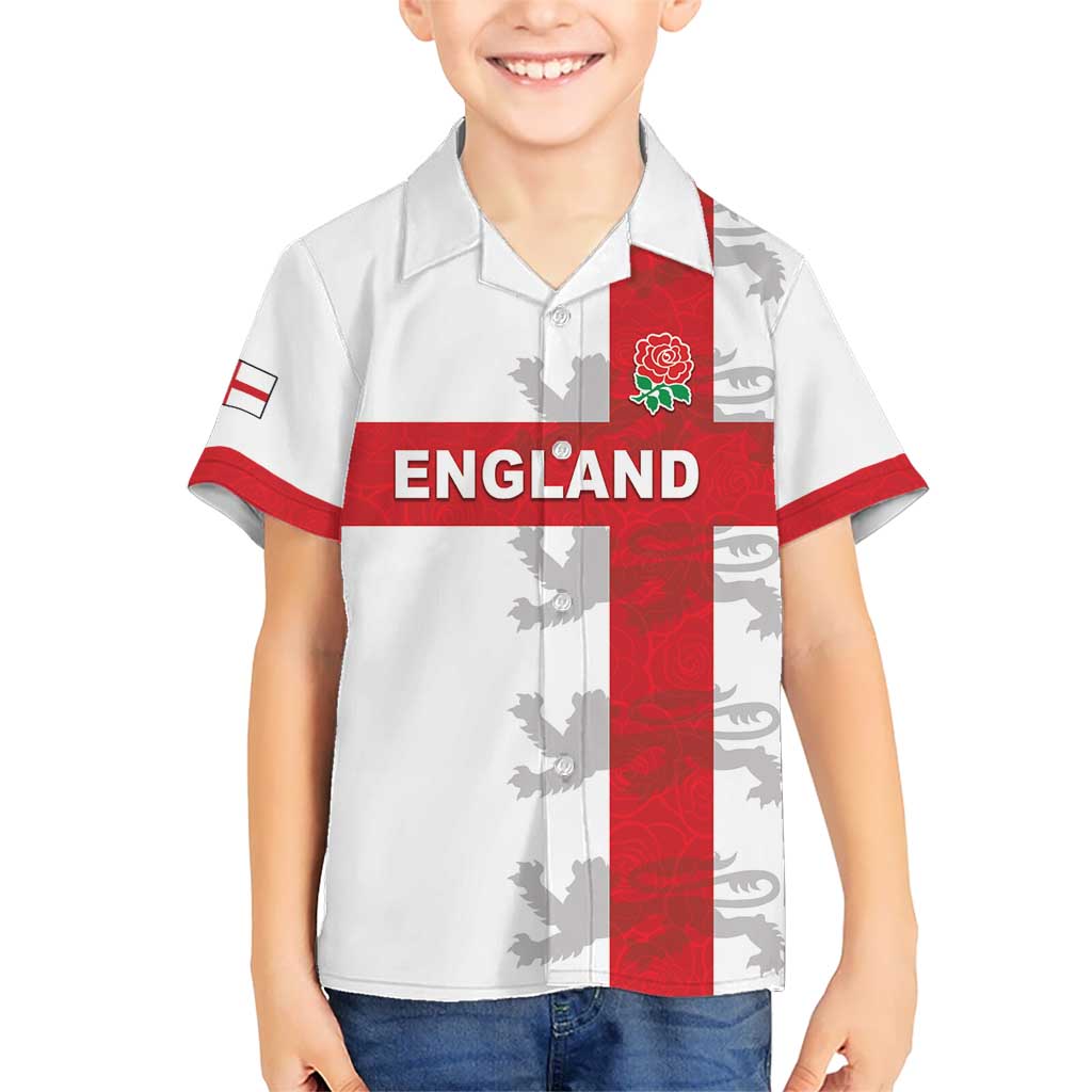 Custom England Rugby Kid Hawaiian Shirt Vintage Style