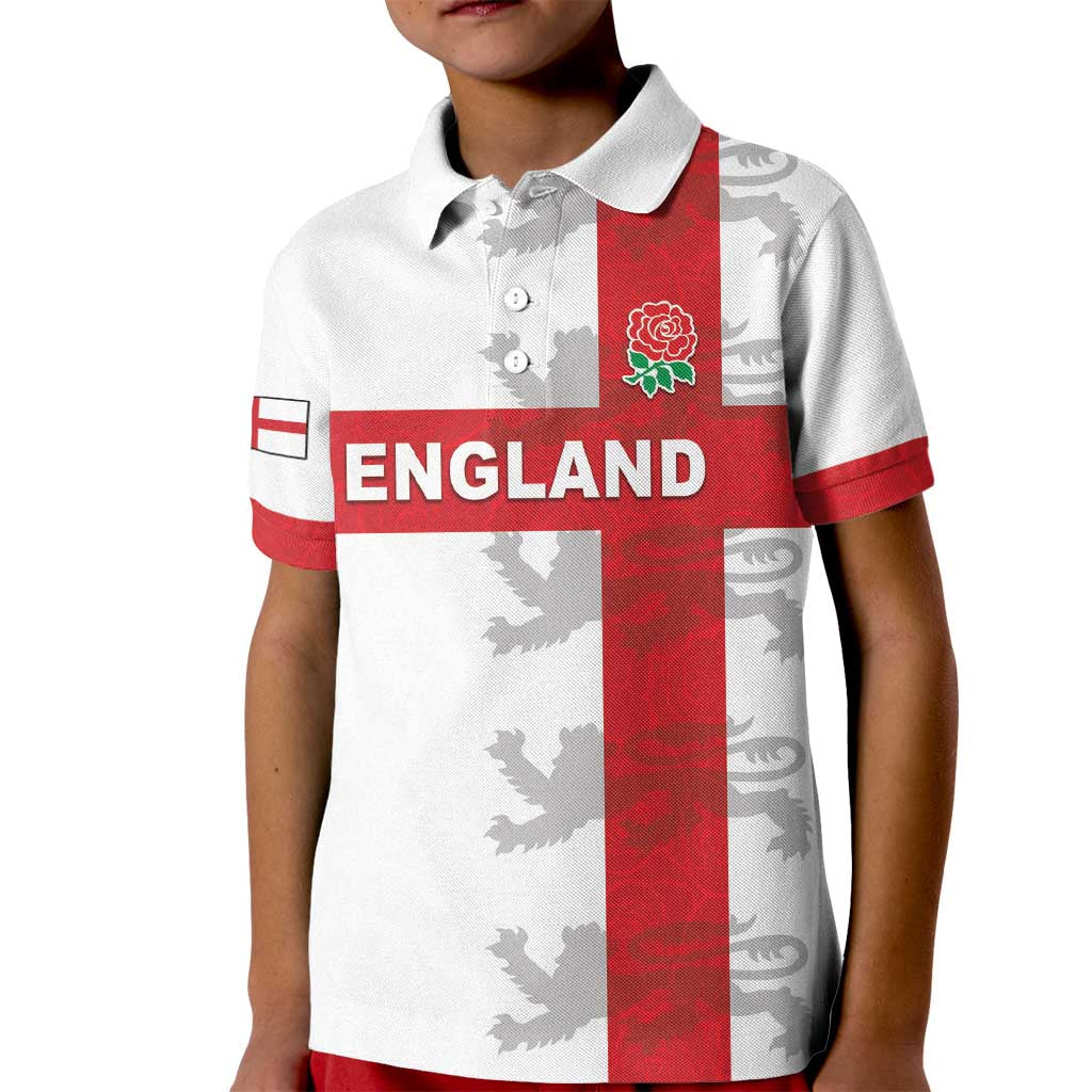 Custom England Rugby Kid Polo Shirt Vintage Style