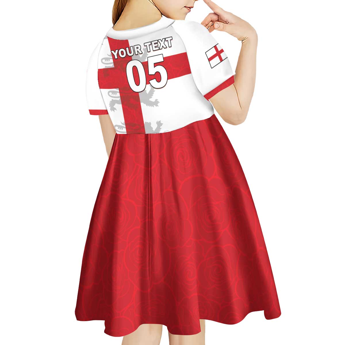 Custom England Rugby Kid Short Sleeve Dress Vintage Style