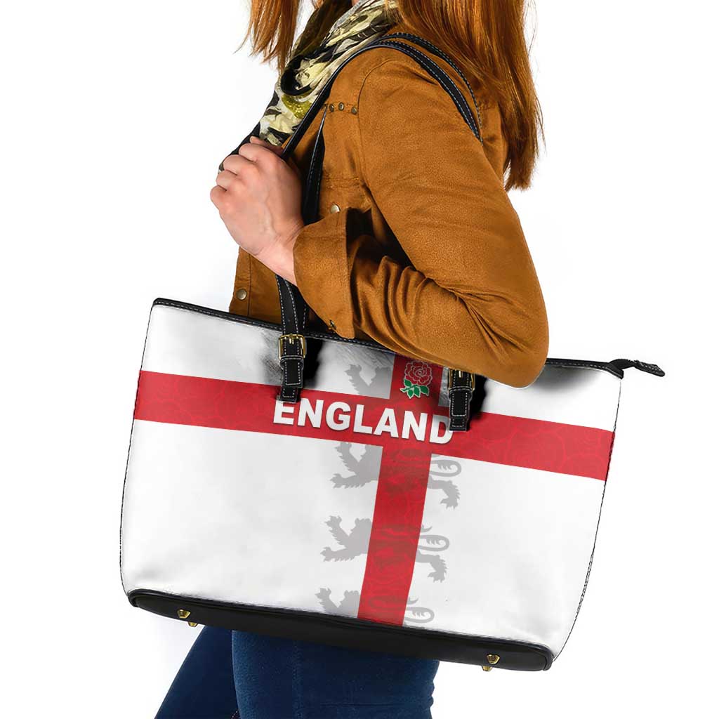 England Rugby Leather Tote Bag Vintage Style
