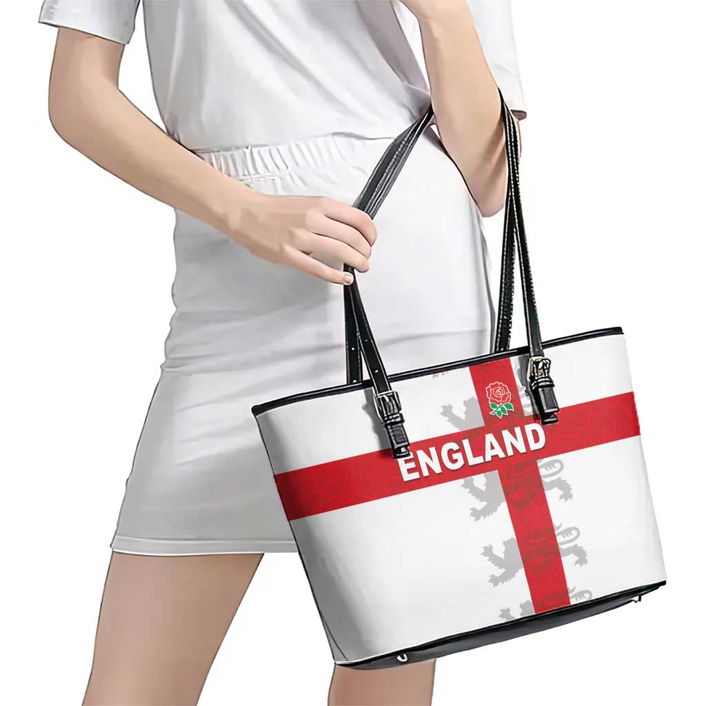 England Rugby Leather Tote Bag Vintage Style
