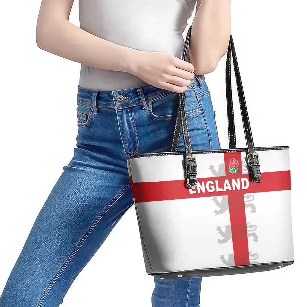 England Rugby Leather Tote Bag Vintage Style