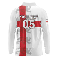 Custom England Rugby Long Sleeve Polo Shirt Vintage Style