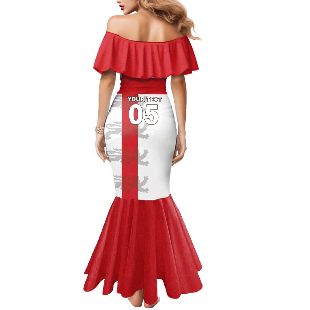 Custom England Rugby Mermaid Dress Vintage Style