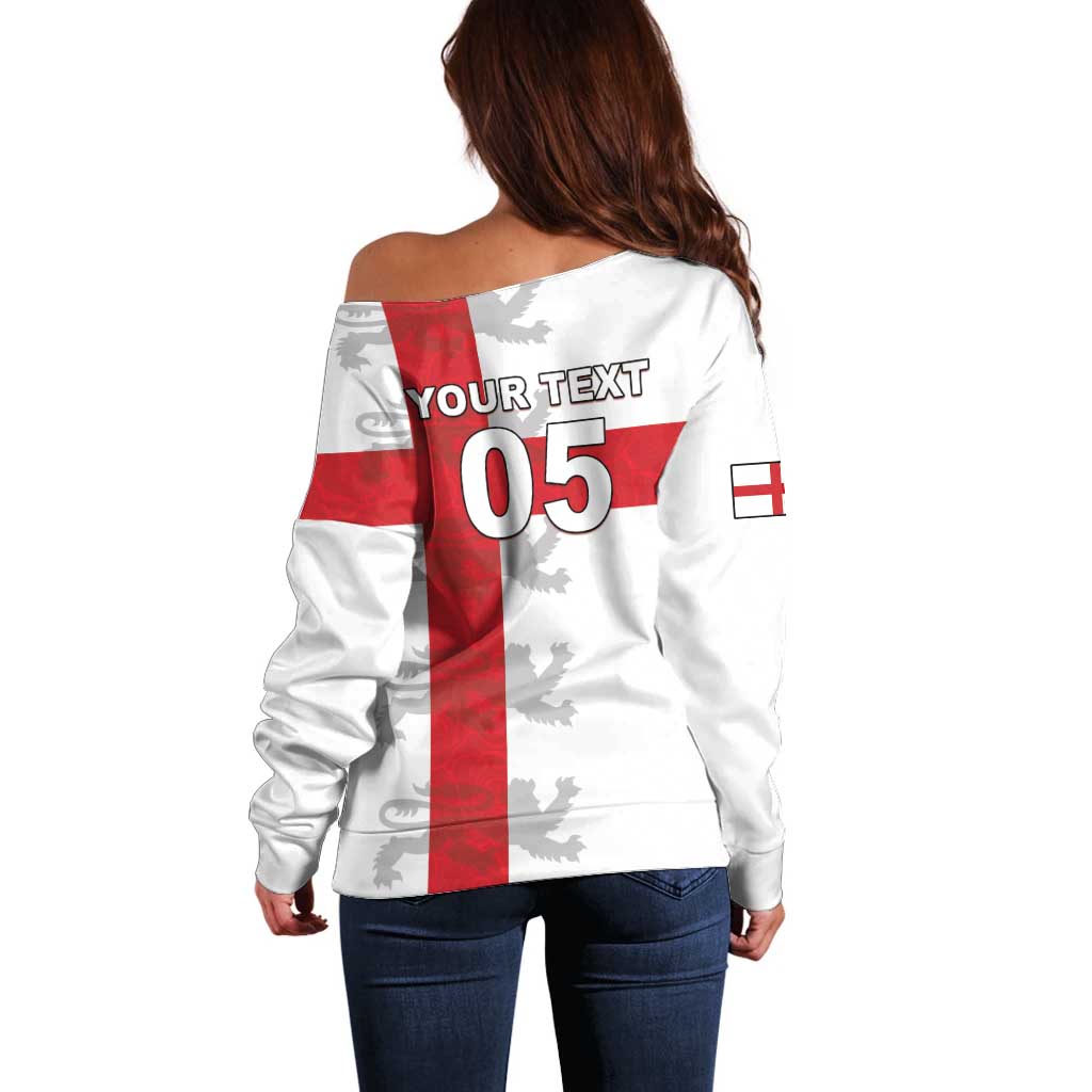 Custom England Rugby Off Shoulder Sweater Vintage Style