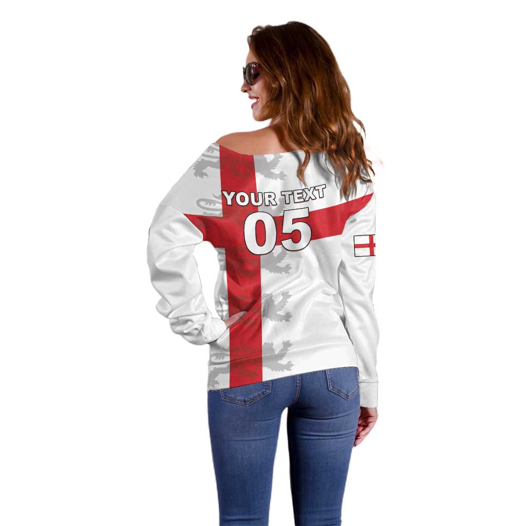 Custom England Rugby Off Shoulder Sweater Vintage Style