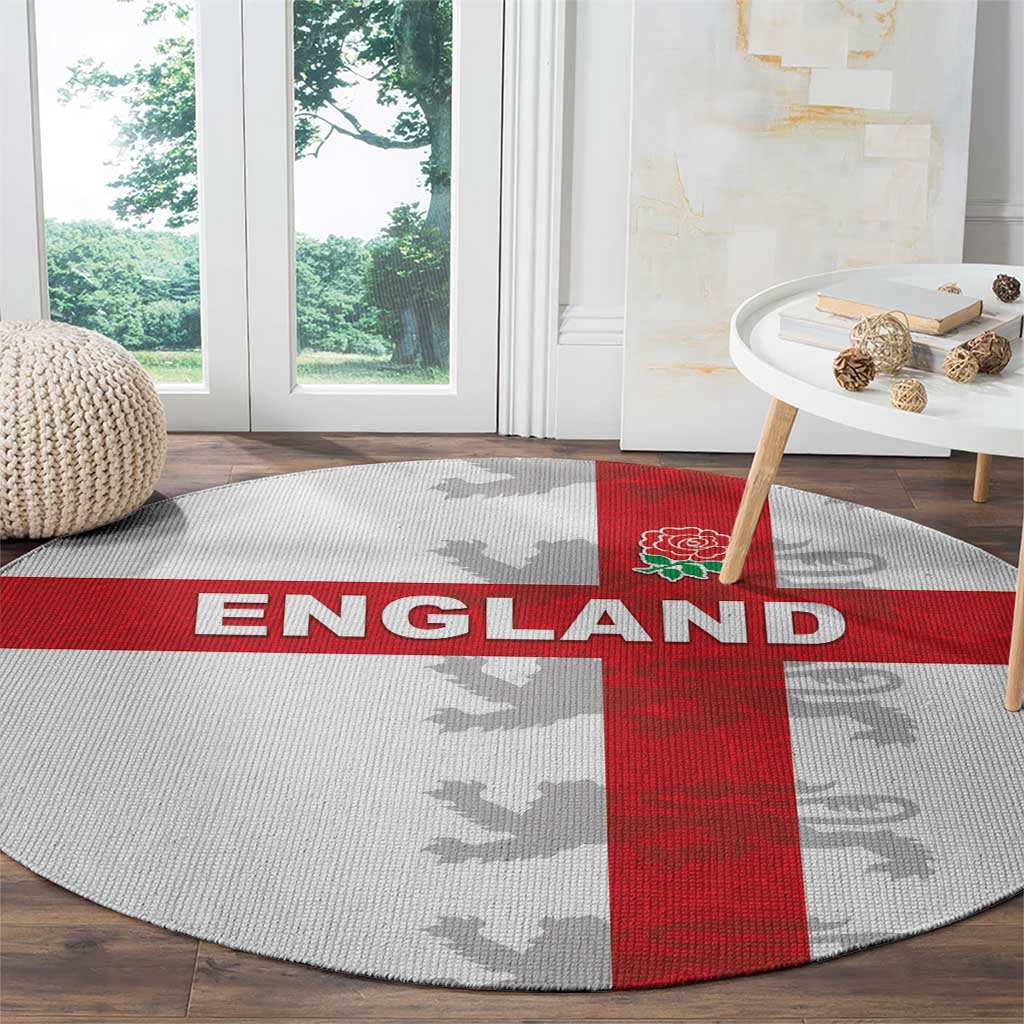 England Rugby Round Carpet Vintage Style