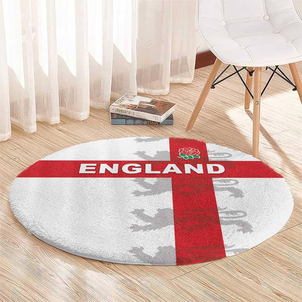 England Rugby Round Carpet Vintage Style