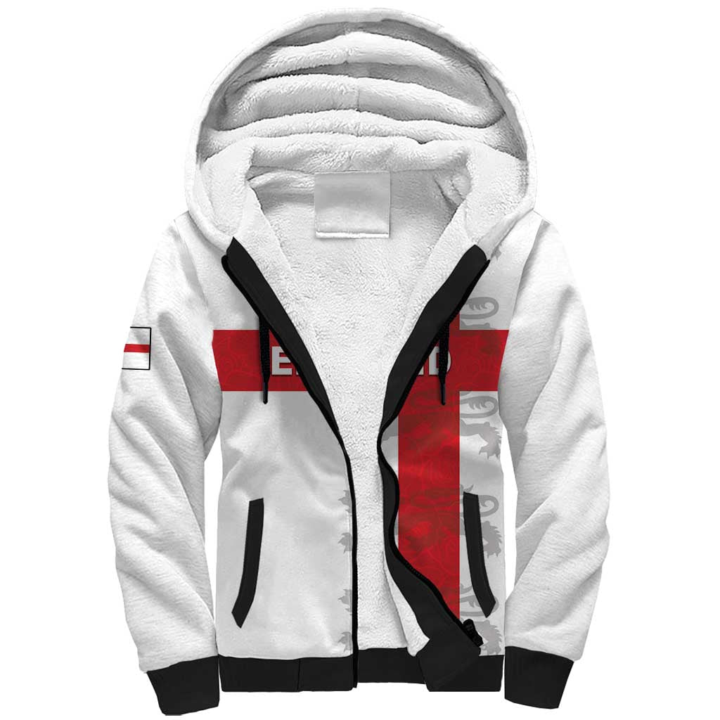 Custom England Rugby Sherpa Hoodie Vintage Style