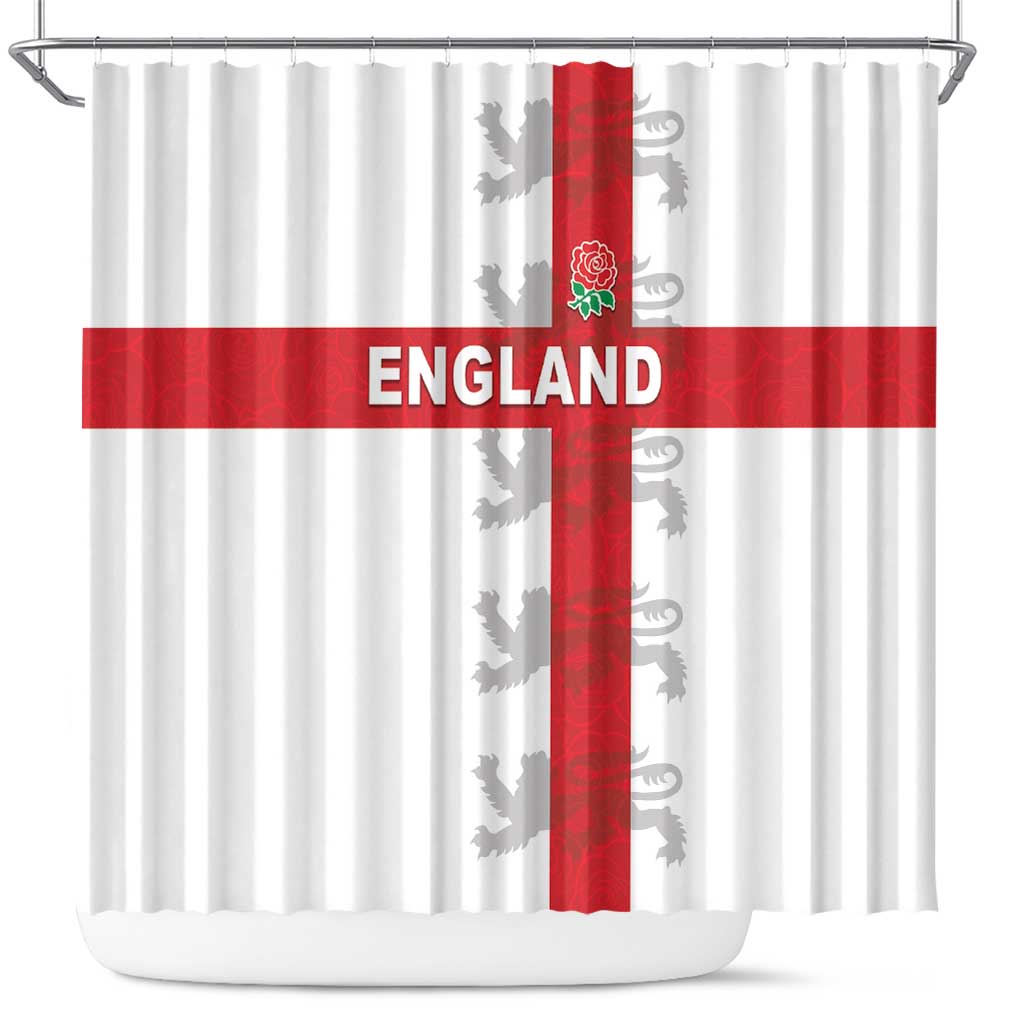England Rugby Shower Curtain Vintage Style