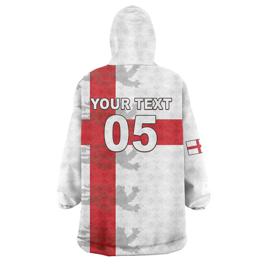 Custom England Rugby Wearable Blanket Hoodie Vintage Style