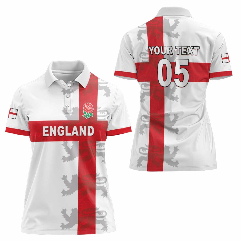 Custom England Rugby Women Polo Shirt Vintage Style
