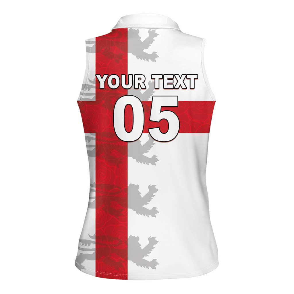 Custom England Rugby Women Sleeveless Polo Shirt Vintage Style