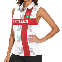 Custom England Rugby Women Sleeveless Polo Shirt Vintage Style