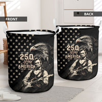 America 250th Anniversary Laundry Basket Abraham Lincoln Playing Guitar 4th July