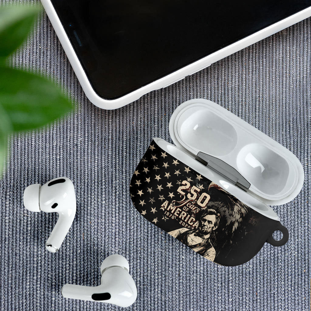 America 250th Anniversary AirPods Case Abraham Lincoln Playing Guitar 4th July