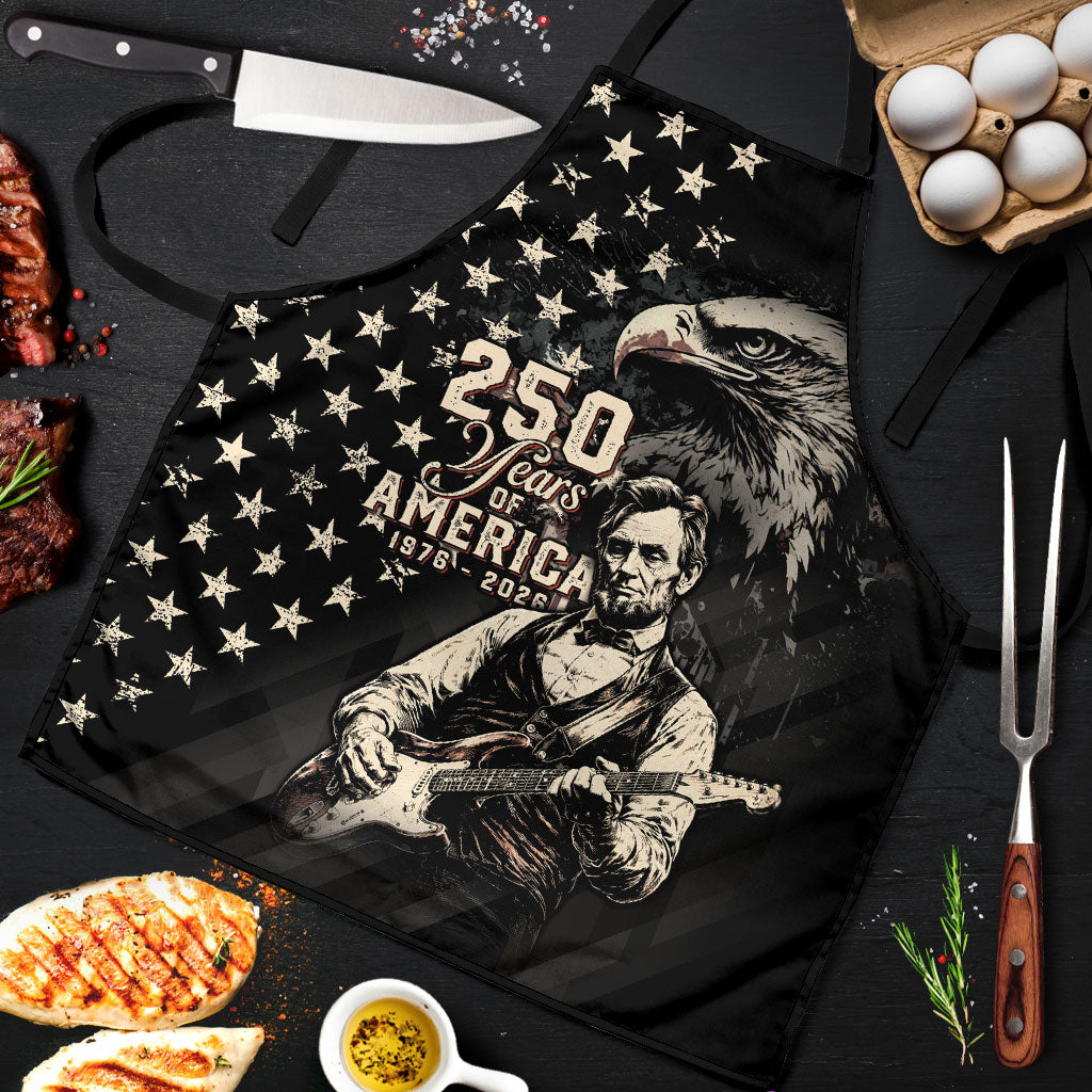 America 250th Anniversary Apron Abraham Lincoln Playing Guitar 4th July
