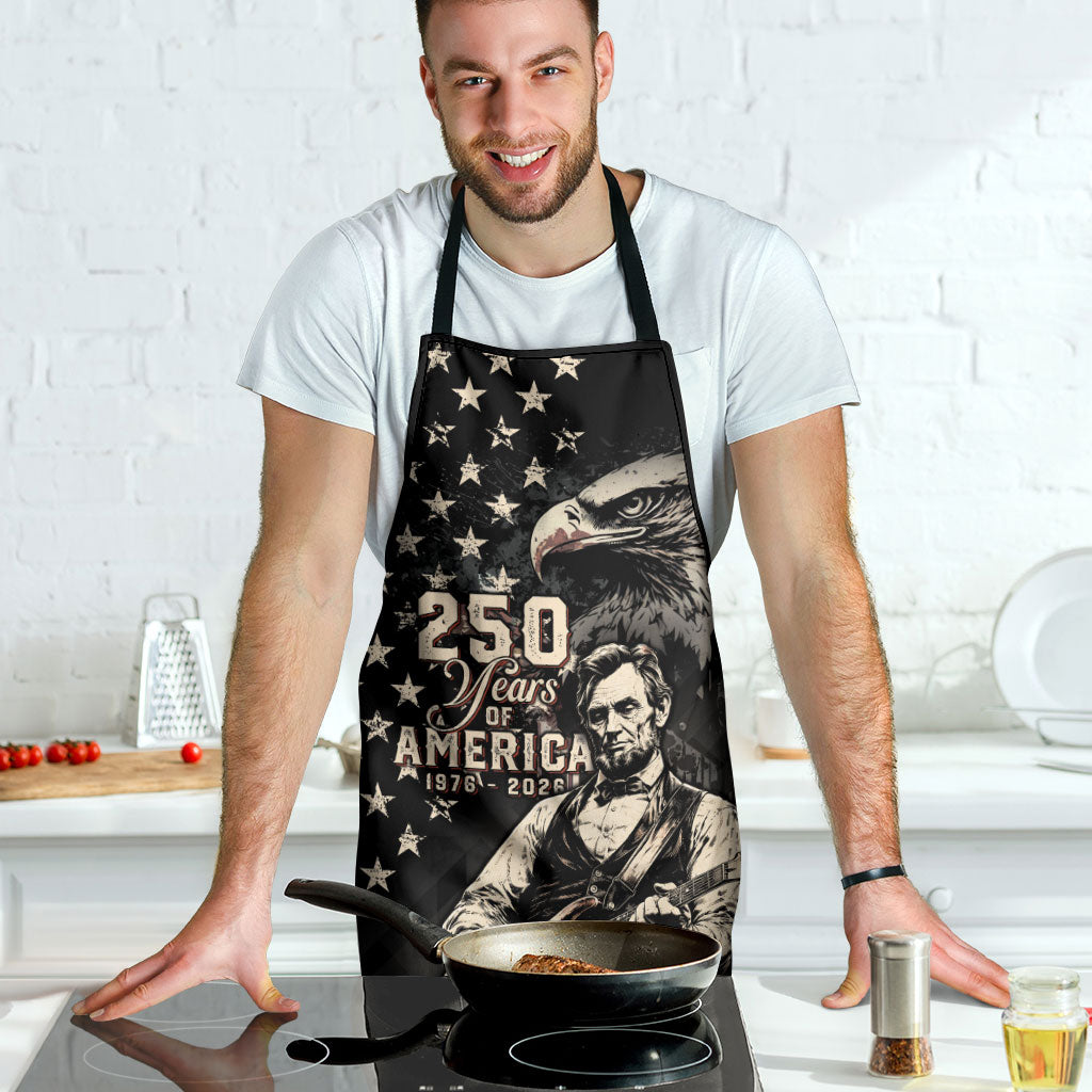 America 250th Anniversary Apron Abraham Lincoln Playing Guitar 4th July
