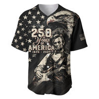 Personalized America 250th Anniversary Baseball Jersey Abraham Lincoln Playing Guitar 4th July
