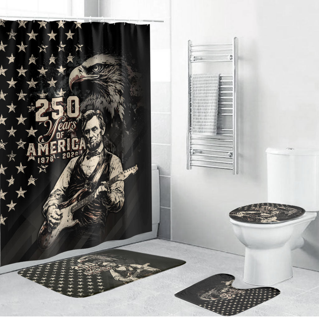 America 250th Anniversary Bathroom Set Abraham Lincoln Playing Guitar 4th July