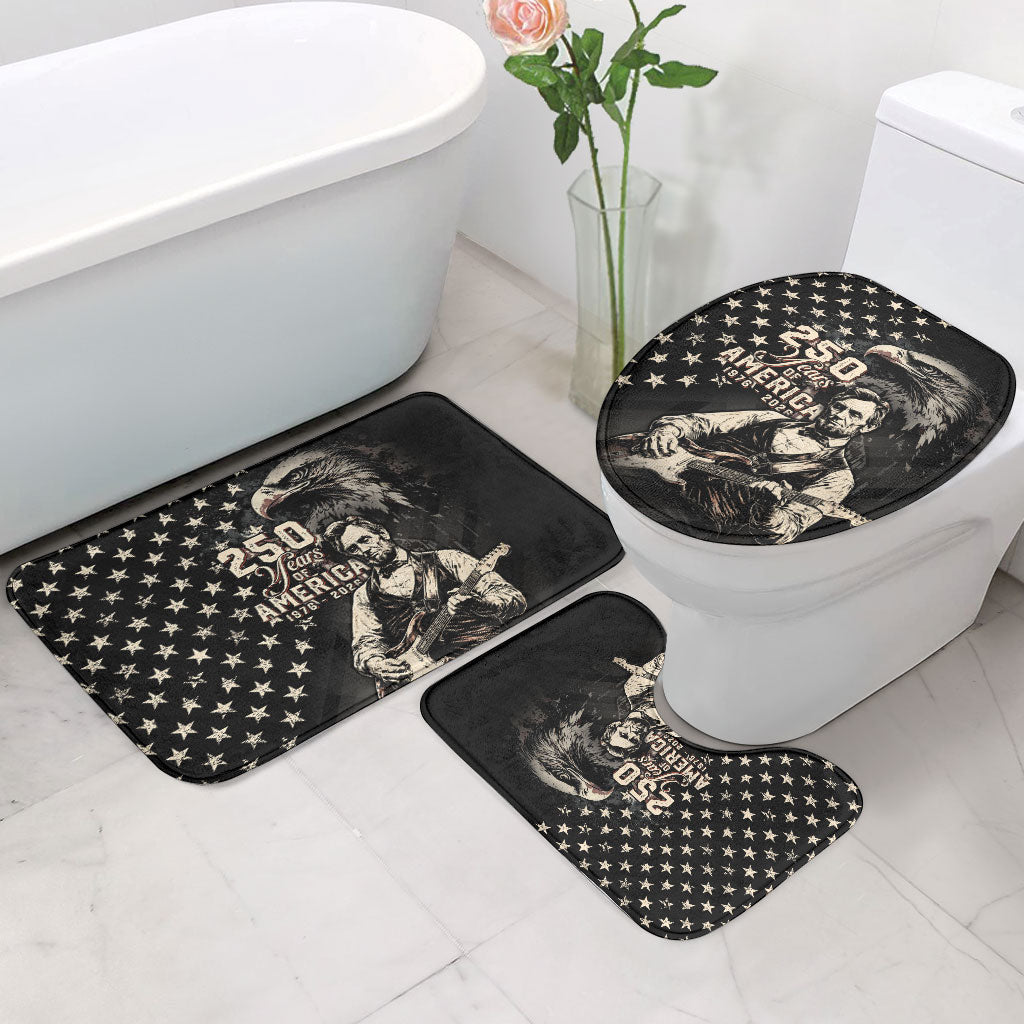 America 250th Anniversary Bathroom Set Abraham Lincoln Playing Guitar 4th July