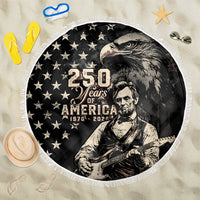 America 250th Anniversary Beach Blanket Abraham Lincoln Playing Guitar 4th July