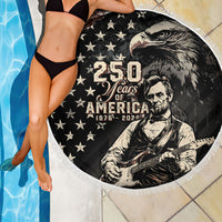 America 250th Anniversary Beach Blanket Abraham Lincoln Playing Guitar 4th July