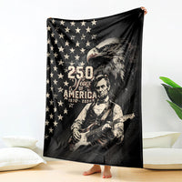 America 250th Anniversary Blanket Abraham Lincoln Playing Guitar 4th July