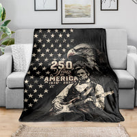America 250th Anniversary Blanket Abraham Lincoln Playing Guitar 4th July
