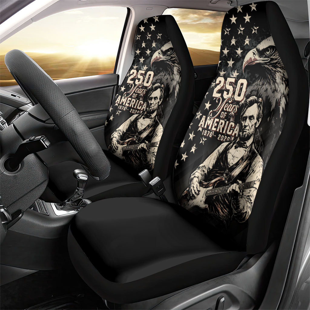 America 250th Anniversary Car Seat Cover Abraham Lincoln Playing Guitar 4th July