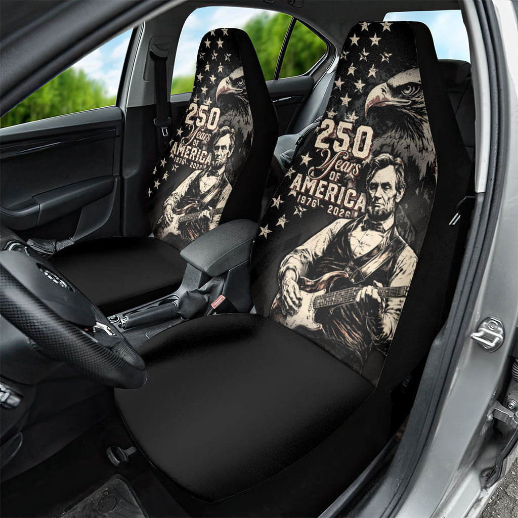 America 250th Anniversary Car Seat Cover Abraham Lincoln Playing Guitar 4th July