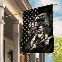 America 250th Anniversary Garden Flag Abraham Lincoln Playing Guitar 4th July