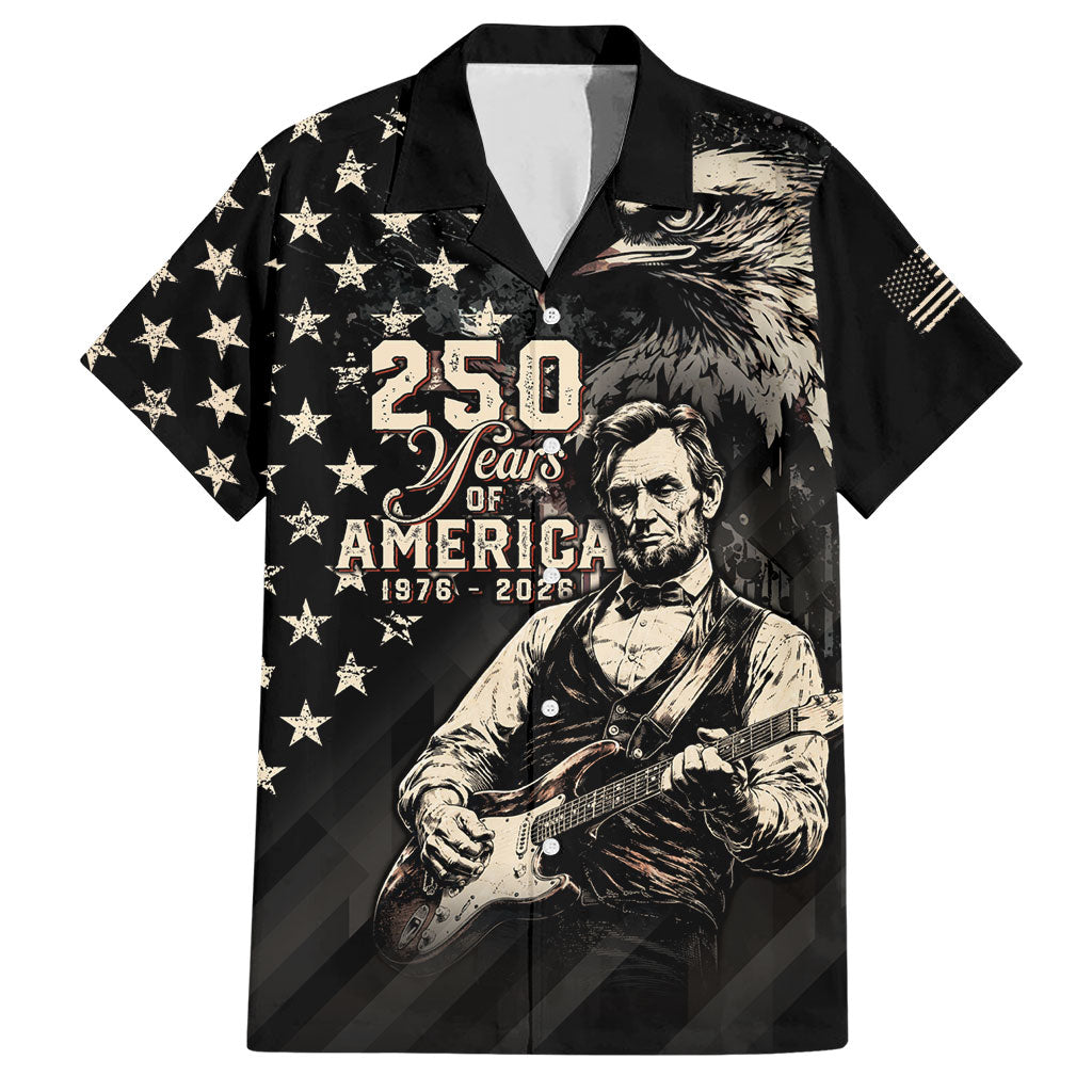 Personalized America 250th Anniversary Hawaiian Shirt Abraham Lincoln Playing Guitar 4th July