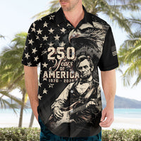 Personalized America 250th Anniversary Hawaiian Shirt Abraham Lincoln Playing Guitar 4th July