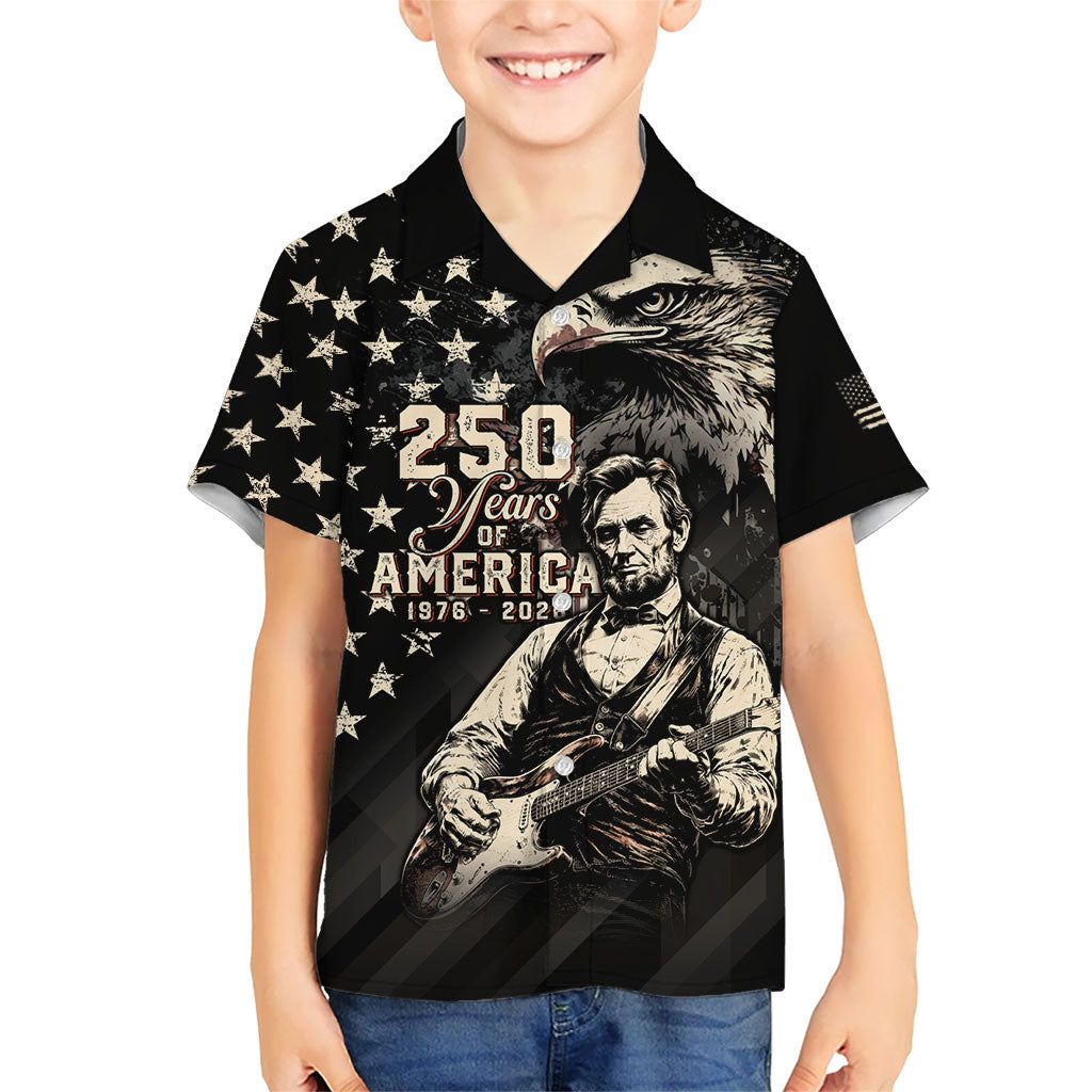 Personalized America 250th Anniversary Hawaiian Shirt Abraham Lincoln Playing Guitar 4th July