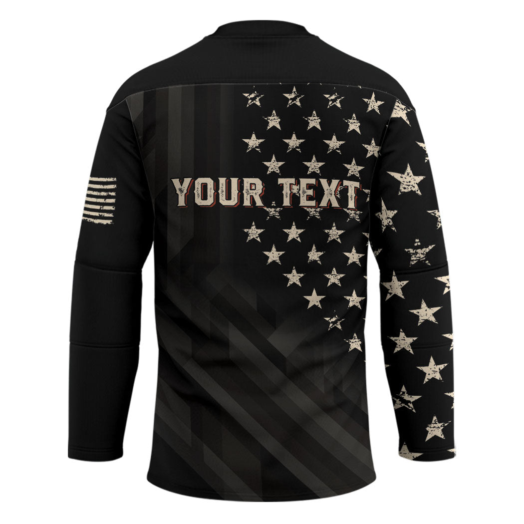 Personalized America 250th Anniversary Hockey Jersey Abraham Lincoln Playing Guitar 4th July