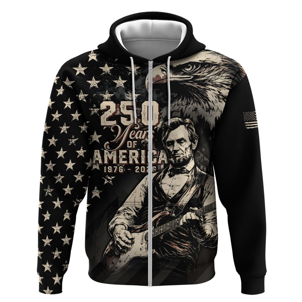 Personalized America 250th Anniversary Hoodie Abraham Lincoln Playing Guitar 4th July