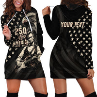 Personalized America 250th Anniversary Hoodie Dress Abraham Lincoln Playing Guitar 4th July