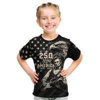 Personalized America 250th Anniversary Kid T Shirt Abraham Lincoln Playing Guitar 4th July