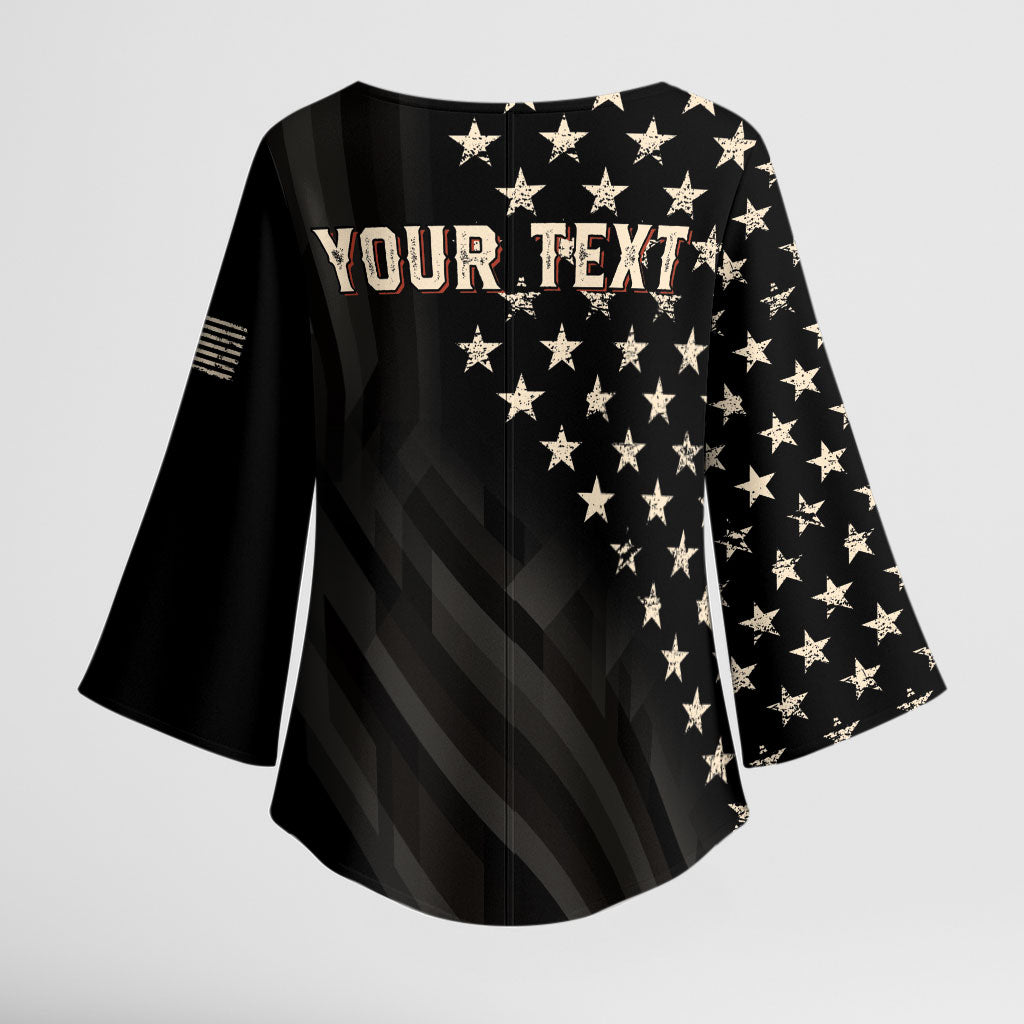 Personalized America 250th Anniversary Kimono Sleeve Blouse Abraham Lincoln Playing Guitar 4th July