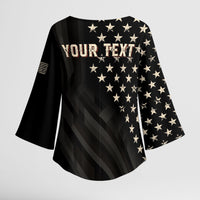 Personalized America 250th Anniversary Kimono Sleeve Blouse Abraham Lincoln Playing Guitar 4th July