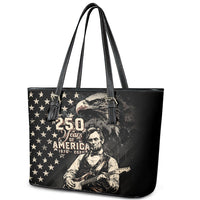 America 250th Anniversary Leather Tote Bag Abraham Lincoln Playing Guitar 4th July