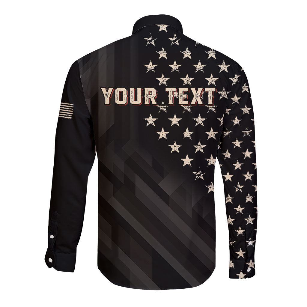 Personalized America 250th Anniversary Long Sleeve Button Shirt Abraham Lincoln Playing Guitar 4th July
