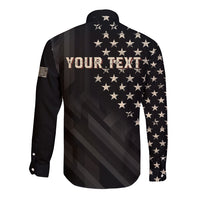 Personalized America 250th Anniversary Long Sleeve Button Shirt Abraham Lincoln Playing Guitar 4th July