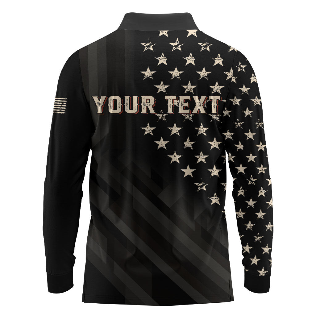 Personalized America 250th Anniversary Long Sleeve Polo Shirt Abraham Lincoln Playing Guitar 4th July