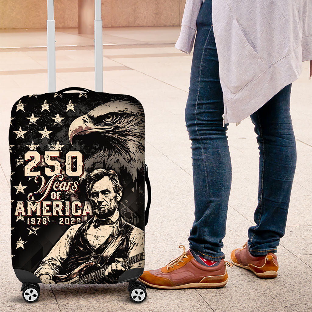 America 250th Anniversary Luggage Cover Abraham Lincoln Playing Guitar 4th July