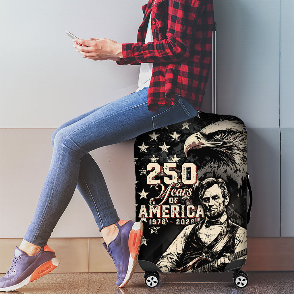 America 250th Anniversary Luggage Cover Abraham Lincoln Playing Guitar 4th July